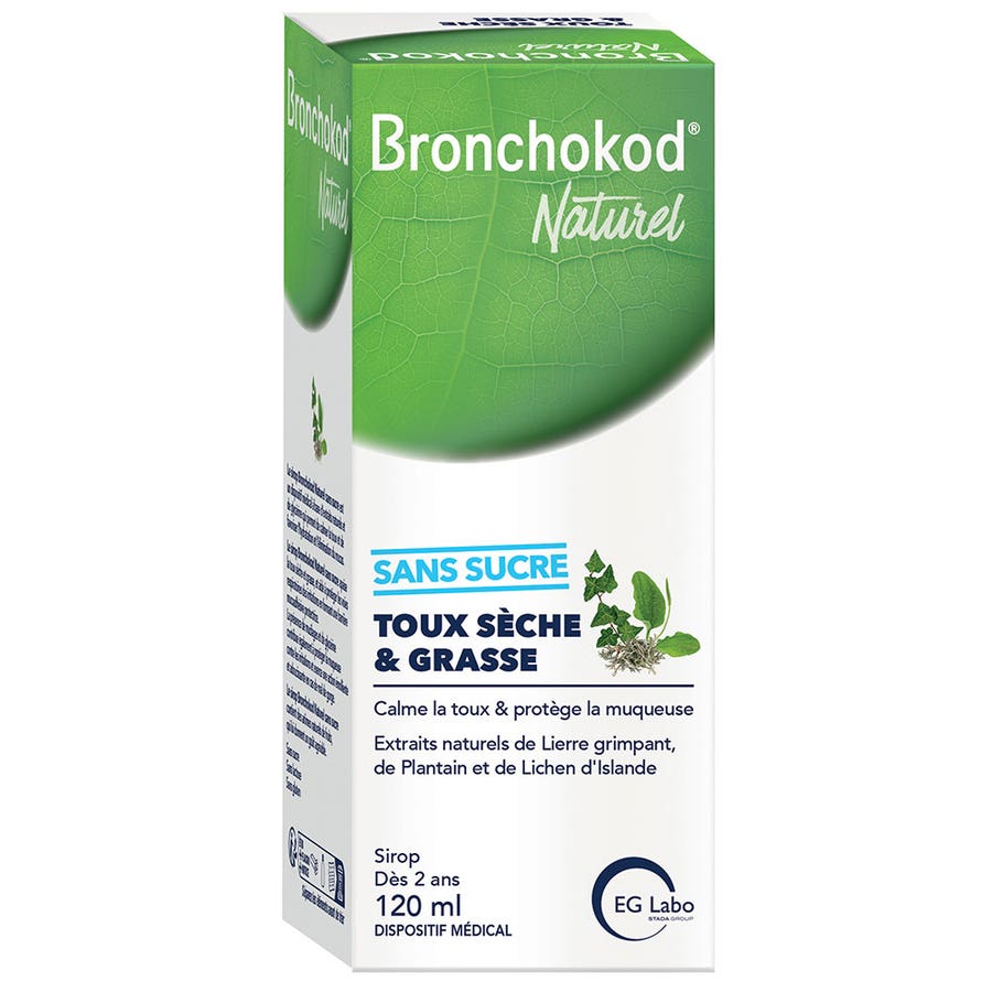 EG Labo Bronchokod Natural Dry & Oily Cough Sugar Free 120ml (4.06 fl oz)