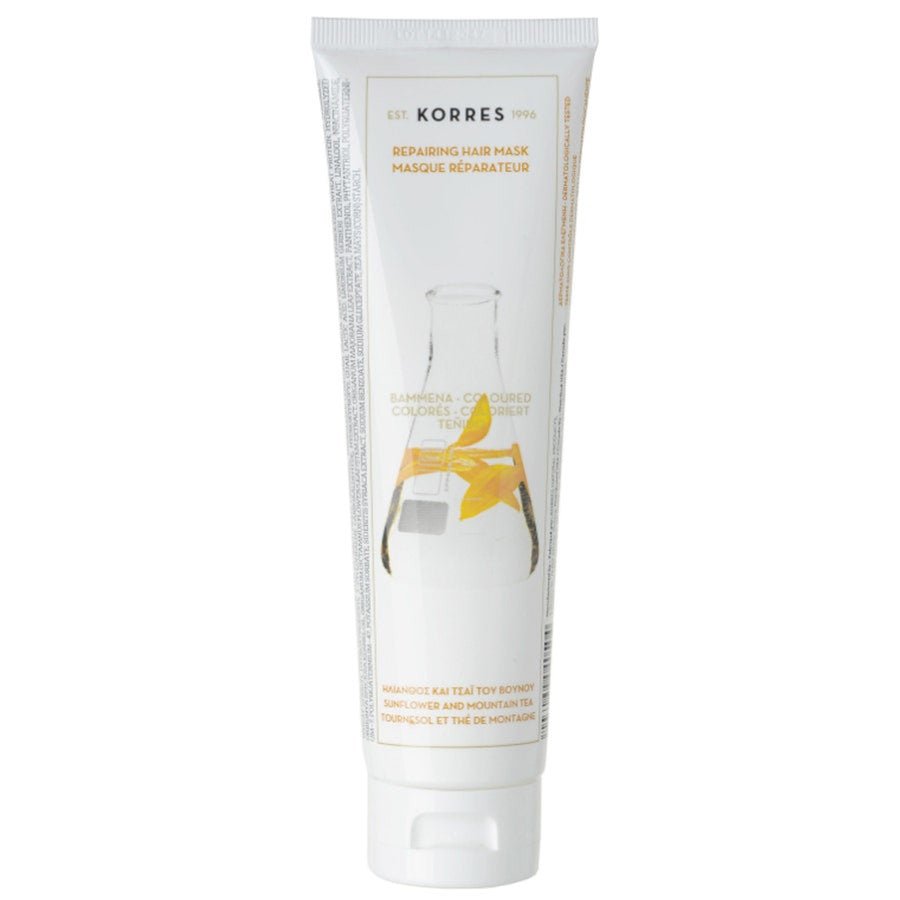 Korres Repairing Mask For Coloured Treated Hair Mountain Tea And Sunflower 125ml (4.22fl oz) - FrenchBeautyHub