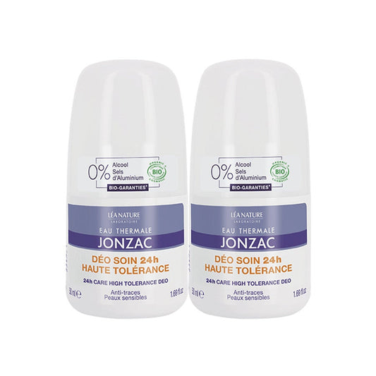 Eau thermale Jonzac Hypoallergenic Organic Anti Perspirant 24 Hr Roll-On Sensitive skin 2x 50ml (1.69fl oz)