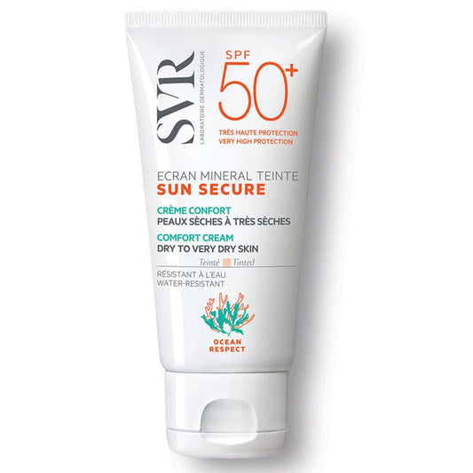 SVR Sun Secure SPF50+ Comfort Cream Tinted Mineral Sunscreen for Dry to Very Dry Skin 50ml (1.69fl oz)