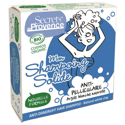 Secrets de Provence Organic Natural White Clay Anti-Dandruff Solid Shampoo 85g (3.0 oz)