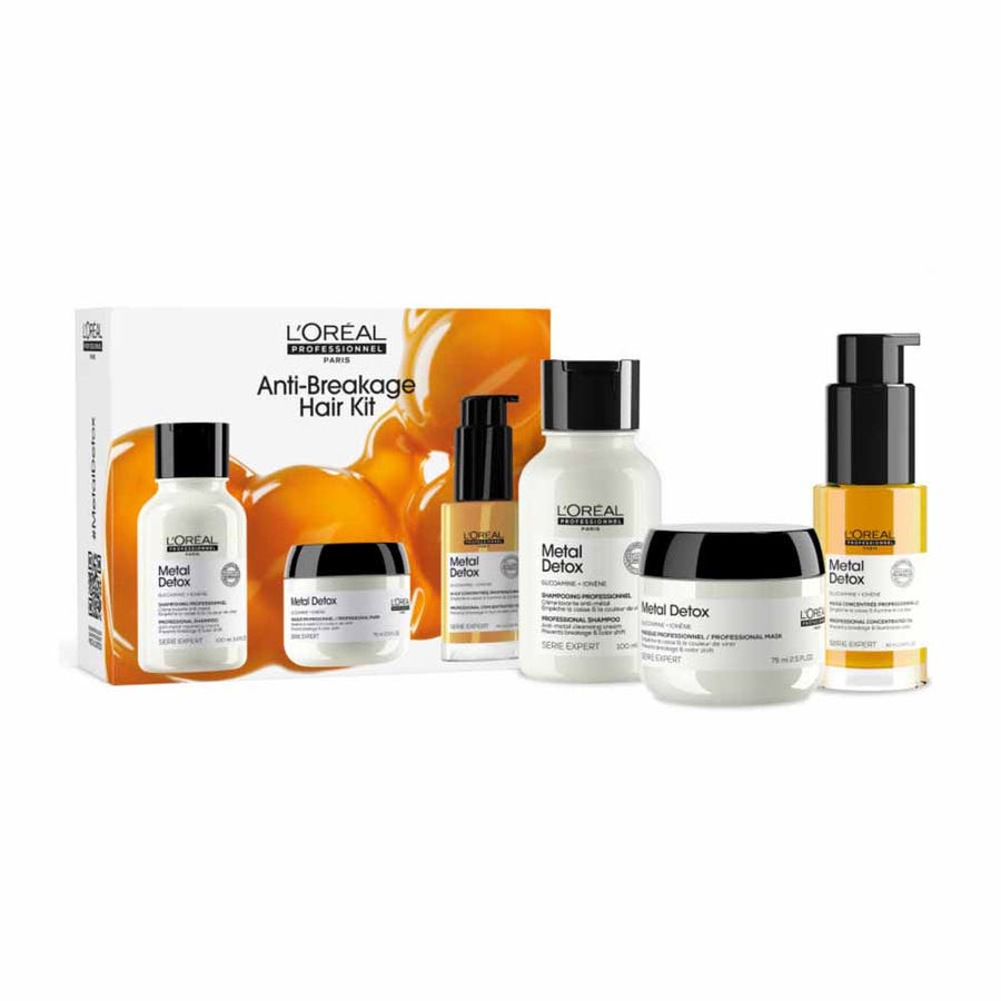  L'Oréal Professionnel Metal Detox Anti-Metal Shampoo, Anti-Deposit Masks and Protective Oil Kit Sensitized and brittle hair