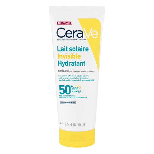 Cerave Invisible hydrating sun milk SPF50+ high protection face and body 75ml (2.54 fl oz)