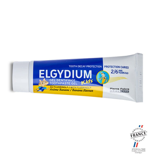 Elgydium Kids Fluorinol Banana Flavored Toothpaste Gel 2-6 Years Old 50ml (1.69fl oz)