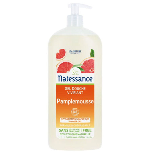 Natessance Organic Invigorating Grapefruit Shower Gel 1L (33,81fl oz)