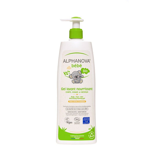 Alphanova Bébé Alphanova Bebe Nourishing Foaming Gel Body Face And Hair 400ml (13.53fl oz) - FrenchBeautyHub