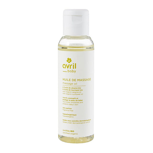 Avril Massage oil with sesame oil and organic sunflower oil Baby 100ml (3.38fl oz) - FrenchBeautyHub