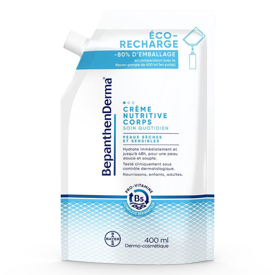 Bepanthen Derma Nutritive Body Cream Eco - Refill Dry and sensitive skin 400ml (13.52fl oz) - FrenchBeautyHub