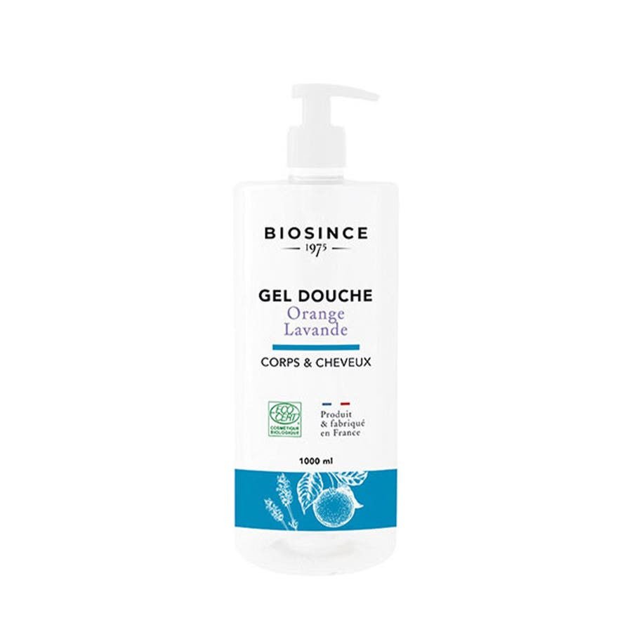 Bio Since 1975 Orange/Lavender Shower Gel Body and Hair All Types 1L (33.81fl oz) - FrenchBeautyHub
