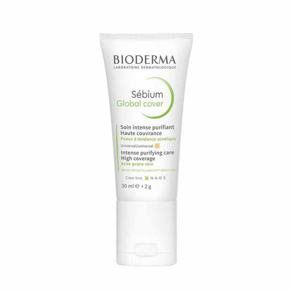 Bioderma Sebium Global Cover Intensive Purifying Care High Coverage for Acne - Prone Skin 30ml (1.01fl oz) - FrenchBeautyHub