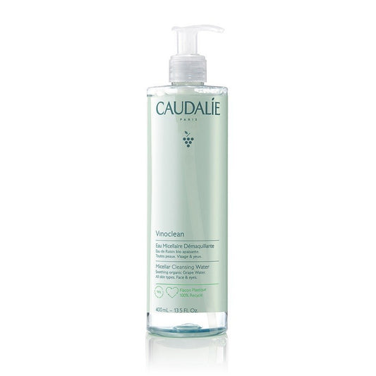 Caudalie Vinoclean Micellar Cleansing Water for Face and Eyes 400ml (13.52fl oz) - FrenchBeautyHub