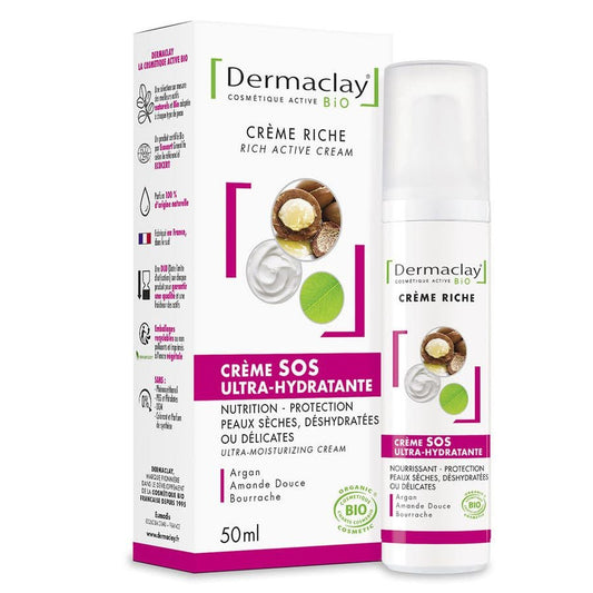 Dermaclay Active Day Cream Sos Ultra - moisturising Care 50ml (1.69fl oz) - FrenchBeautyHub