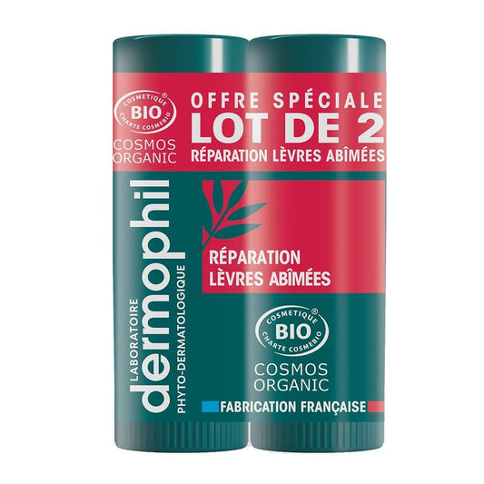 Dermophil Indien Intense Bioes Repair Lip Sticks Damaged Lips 4g x2 (0.14 oz x2) - FrenchBeautyHub