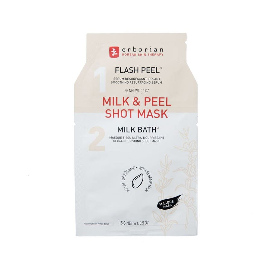 Erborian Milk & Peel Shot Mask 18g (0.63 oz) Resurfacing and Hydrating Fabric Masks - FrenchBeautyHub