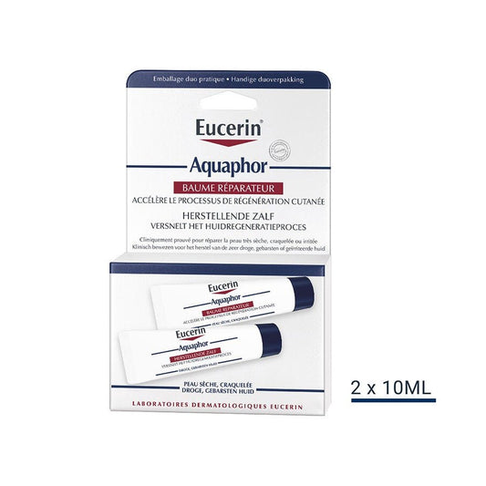 Eucerin Aquaphor Repairing Balm Dry and Cracked Skin 10g x2 (0.35 oz x2) - FrenchBeautyHub