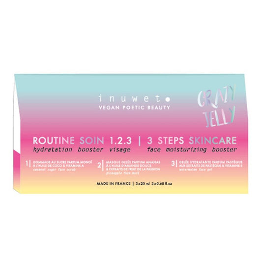 Inuwet Crazy Jelly Hydrating Beauty Routine Travel Kit 3 x 20ml (0.67fl oz x3) Made in France - FrenchBeautyHub