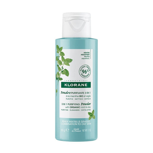 Klorane Aquatic Mint 3 - in - 1 Purifying Powder Organic 50g (1.76 oz) - FrenchBeautyHub