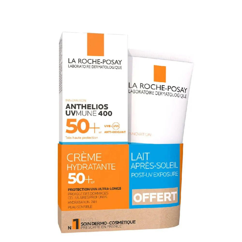 La Roche - Posay Anthelios UVmune 400 Hydrating Cream SPF50 50ml (1,69fl oz) +& After - sun Milk (2,53fl oz) - FrenchBeautyHub