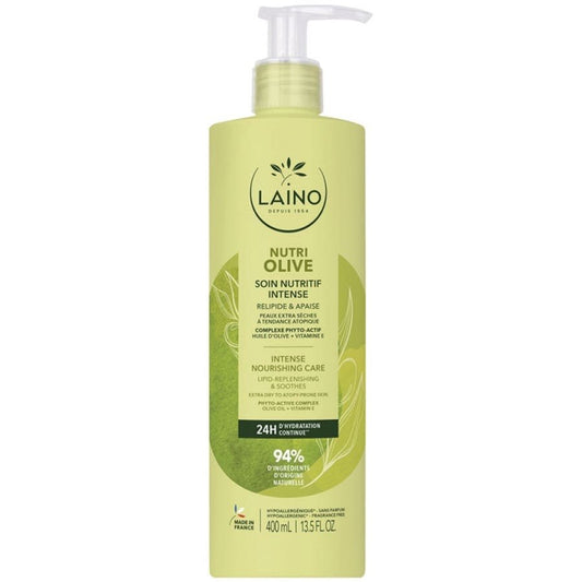 Laino Nutri Olive Intense Nourishing Olive Body Care Extra Dry Atopic Skin 400ml (13.52fl oz) - FrenchBeautyHub