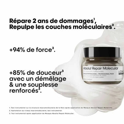 L'Oréal Professionnel Absolut Repair Molecular Concentrated Masks 250ml (8.45fl oz) - FrenchBeautyHub