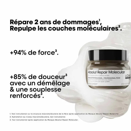 L'Oréal Professionnel Absolut Repair Molecular Concentrated Masks 250ml (8.45fl oz) - FrenchBeautyHub