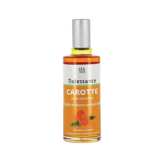 Natessance Carrot Oil Bio Huile Pure Effet Bonne Mine 100ml (3.38fl oz) - FrenchBeautyHub