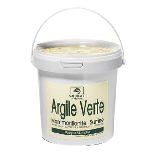 Naturado Multi - Purpose Green Clay Bucket Montmorillionite Surfine 1Kg (35.27 oz) - FrenchBeautyHub