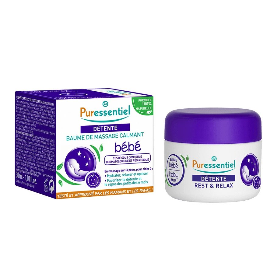 Puressentiel Sleep - Relaxation Rest And Relax Soothing Massage Balm For Babies 3 Essential Oils 30ml (1.01fl oz) - FrenchBeautyHub