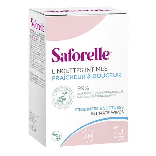 Saforelle Disposable Intima Wipes 10 Individual Sachets - FrenchBeautyHub