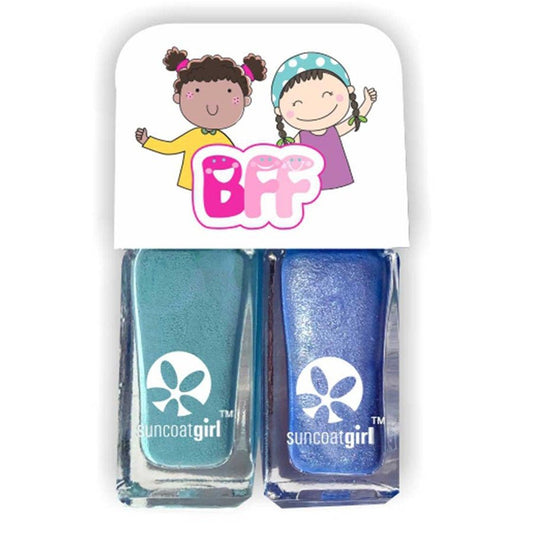 Suncoat Girl Duo of twinnies varnishes blue + turquoise 5ml x2 (0.16fl oz x2) - FrenchBeautyHub