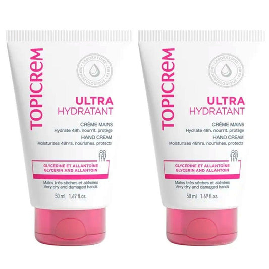 Topicrem Ultra - Hydrating Ultra - moisturising Hand Cream Sensitive Skins 50ml x2 (1.69fl oz x2) - FrenchBeautyHub