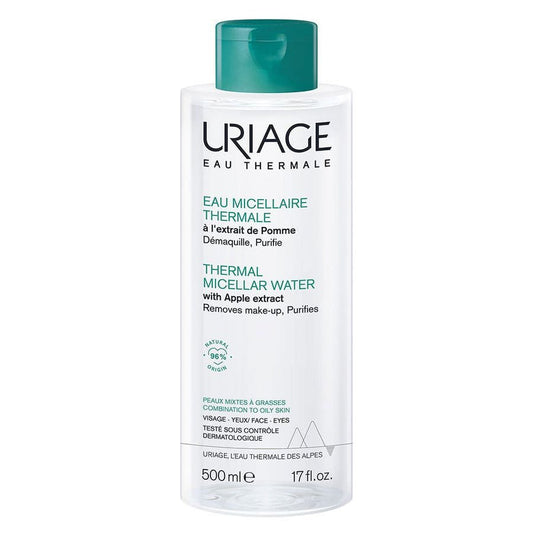 Uriage Thermal Micellar Water Facial Cleanser for Combination to Oily Skin 500ml (16.90fl oz) - FrenchBeautyHub
